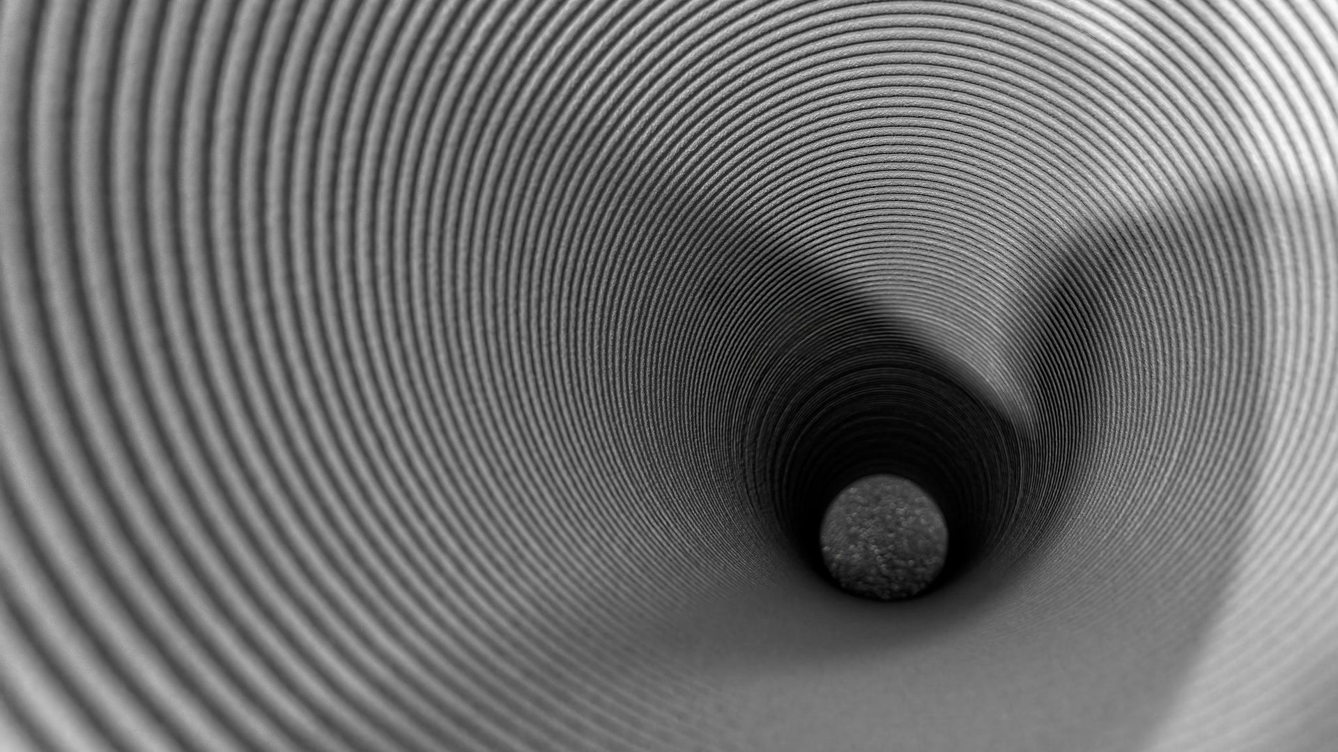 Interior view of a 3D printed hollow concrete columnn