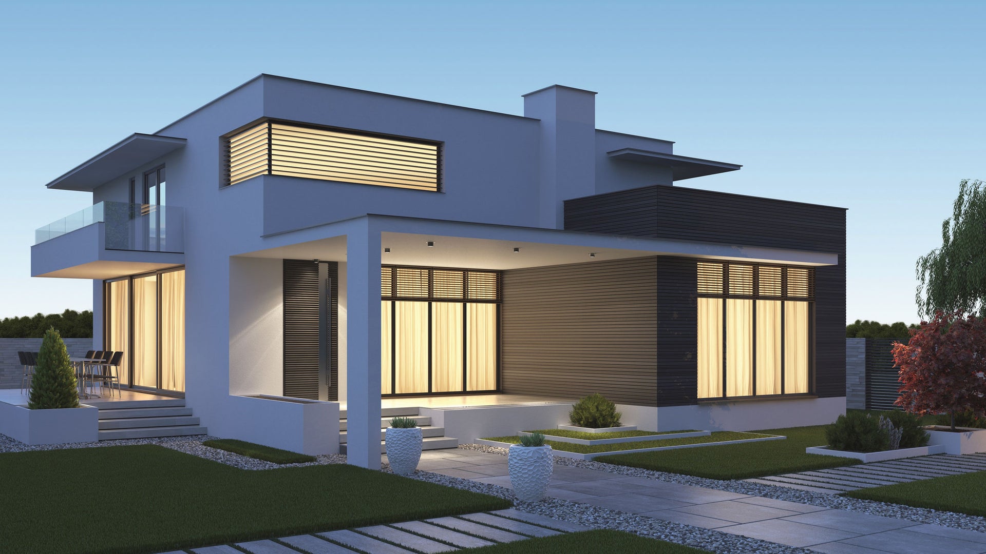 Picture of a house with burglar-resistant windows.
