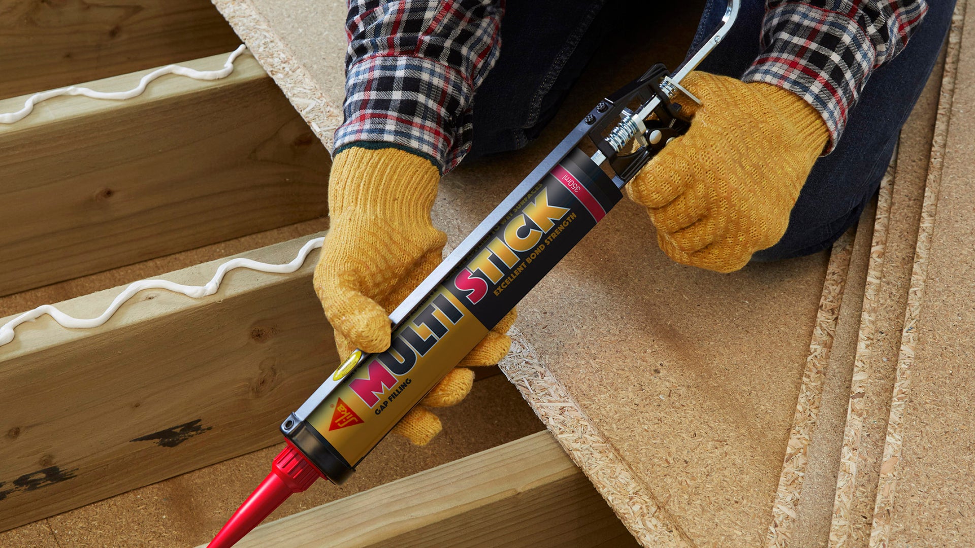 Person applying Multi Stick to flooring