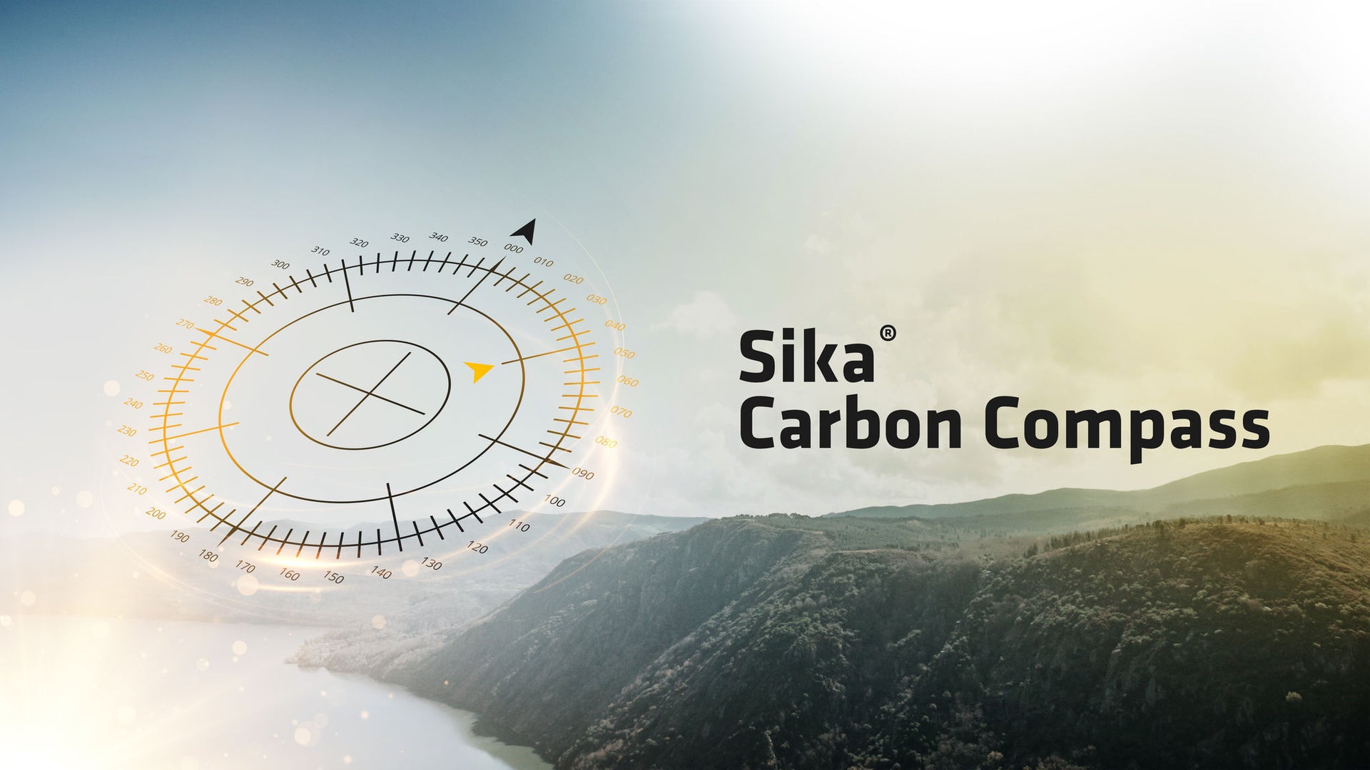 Sika Carbon Compass with Mountain Landscape