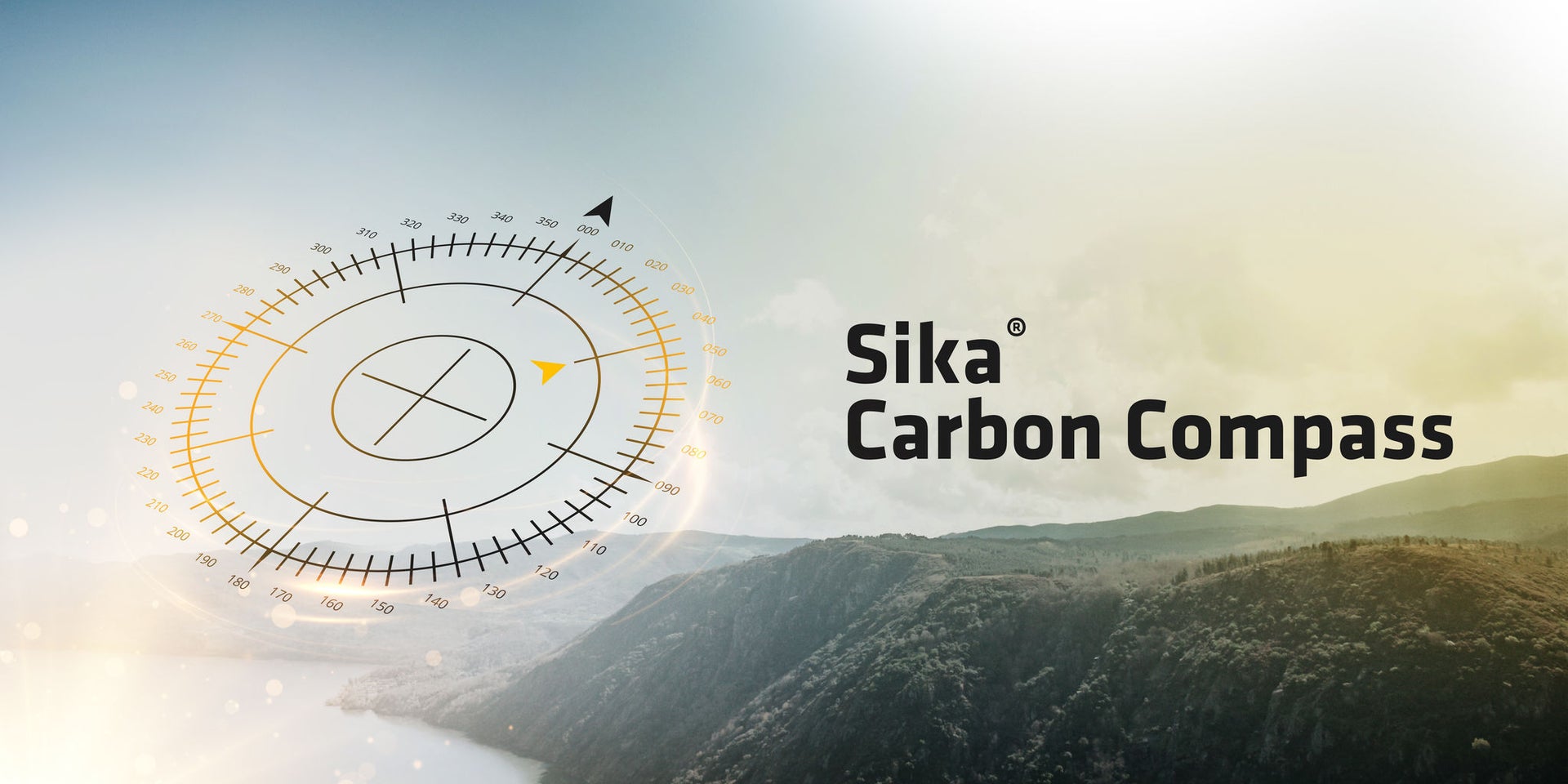Sika Carbon Compass with Mountain Landscape