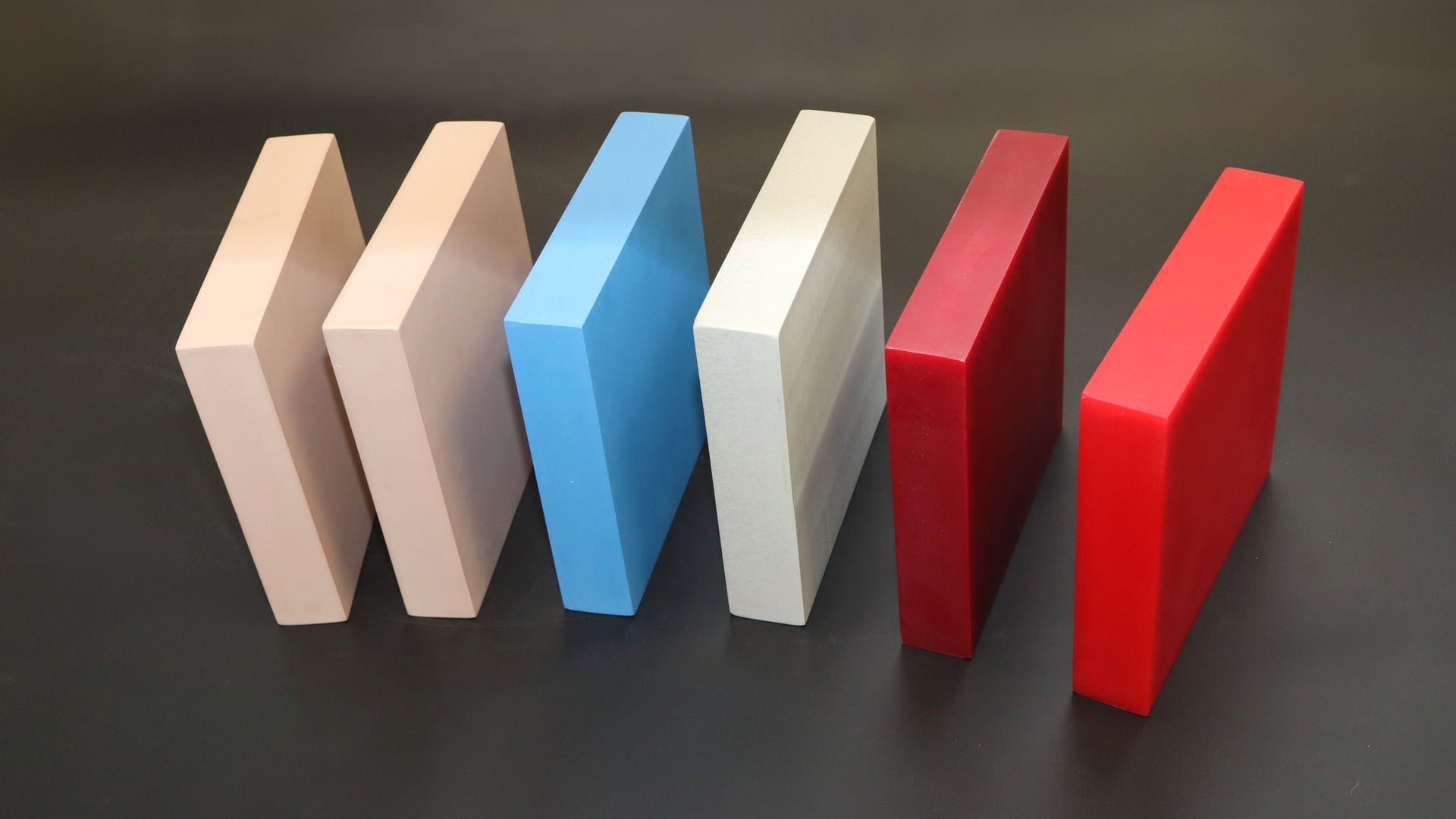 Colorful foam blocks on dark background