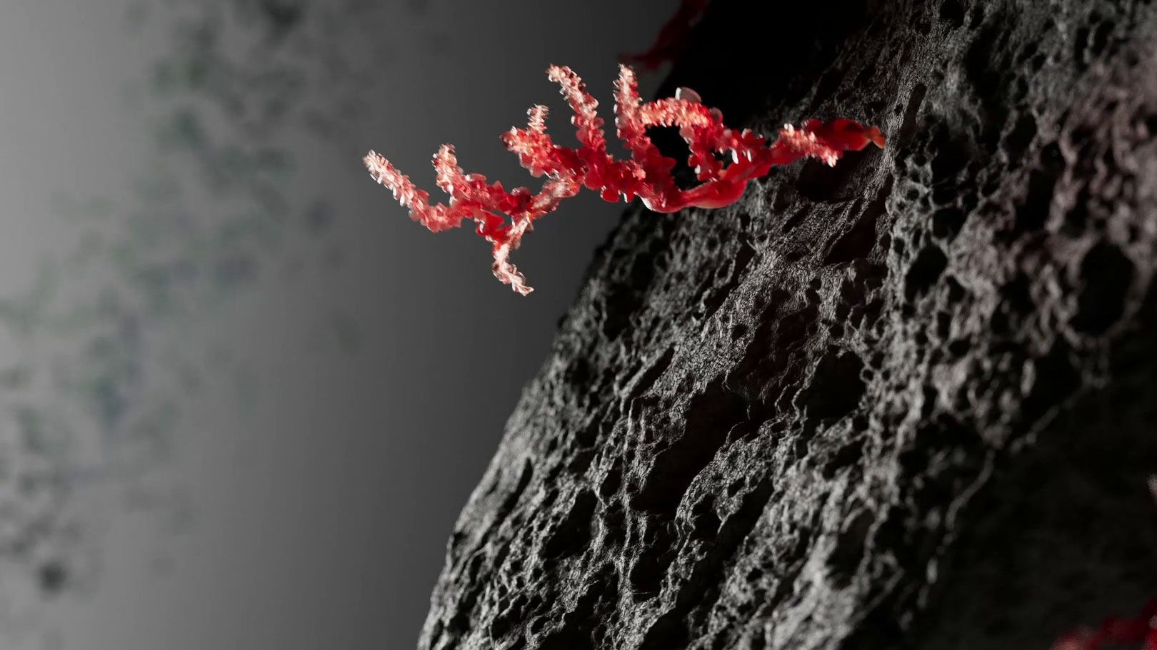 close up molecular view of Sika® ViscoCrete® admixtures interacting with concrete