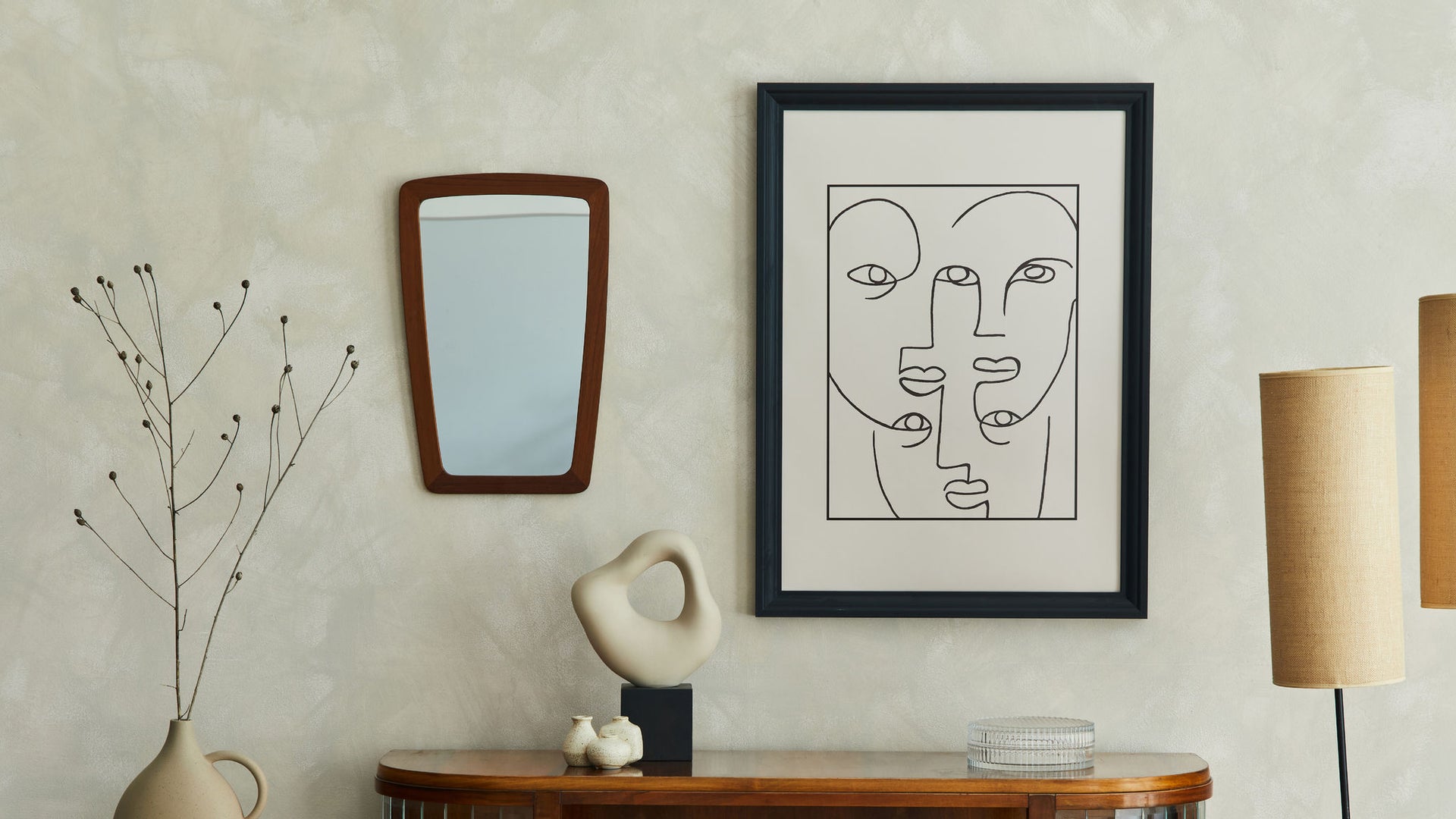 Minimalist mid century living room wall decor