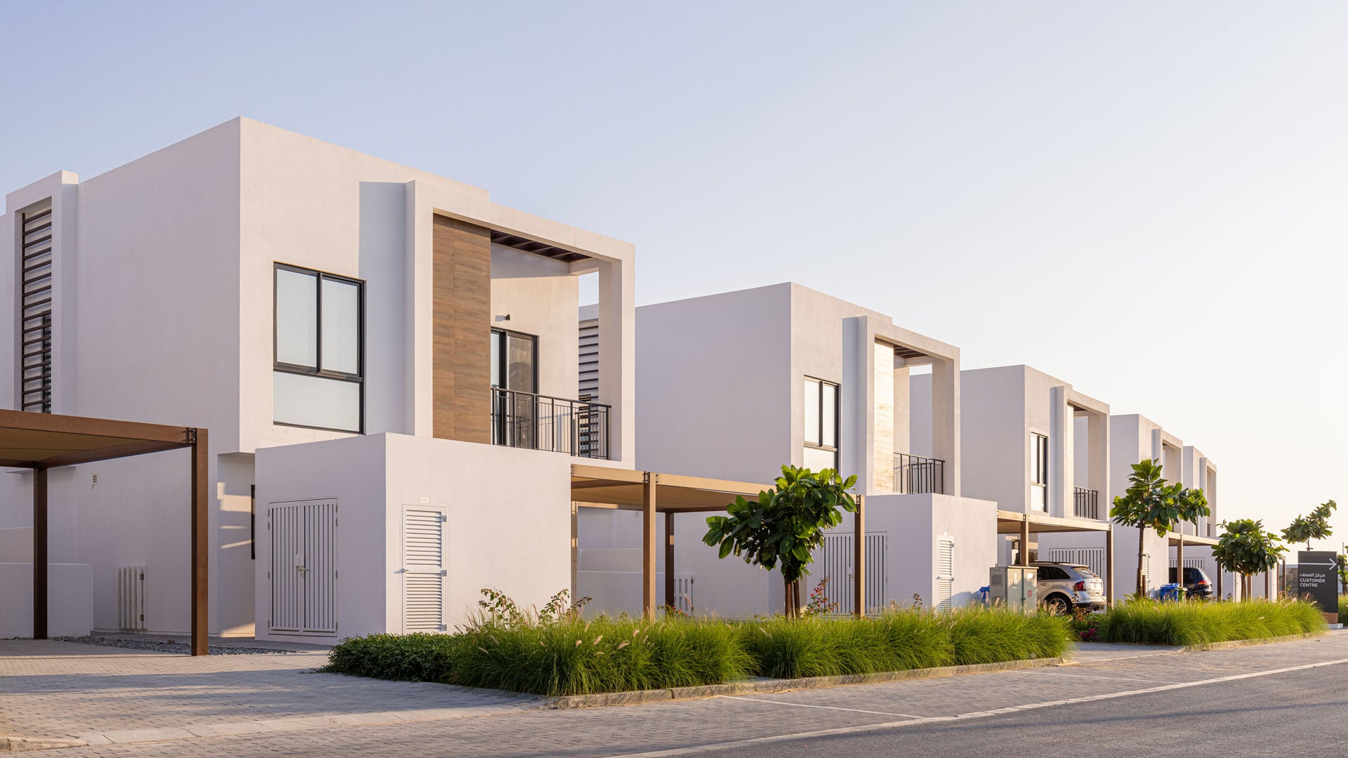 View of modern homes in United Arab Emirates