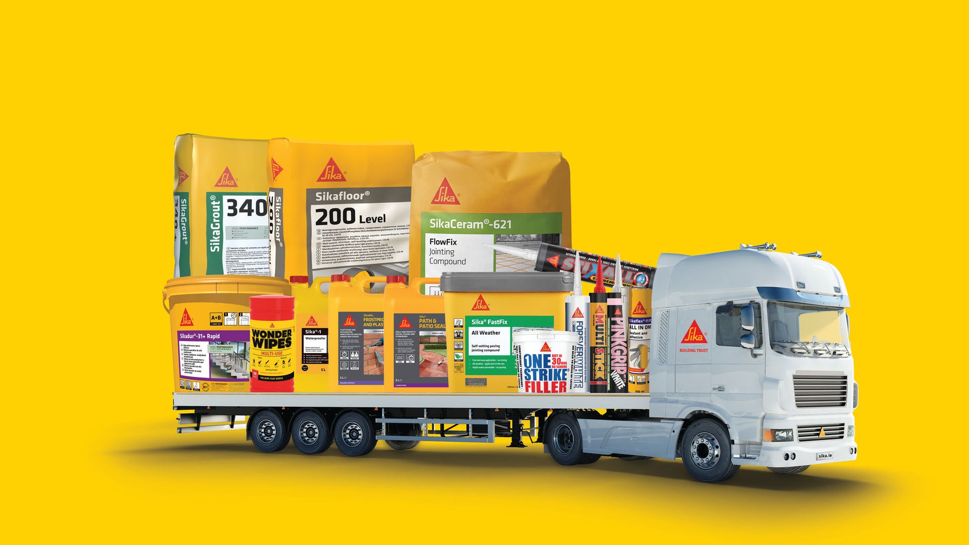 truck carrying Sika distribution products