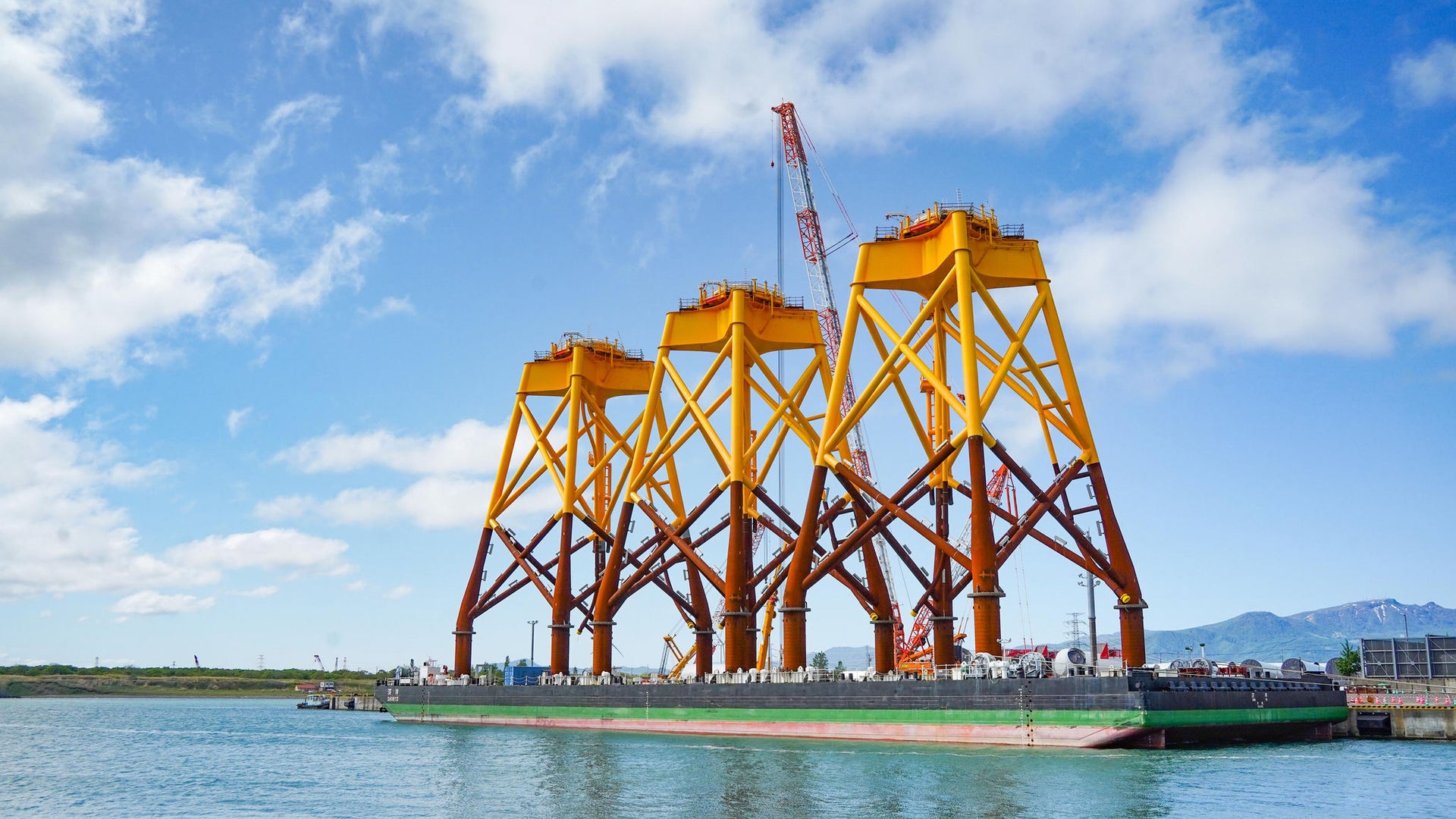 Large Offshore Wind Turbine Foundations on Barge