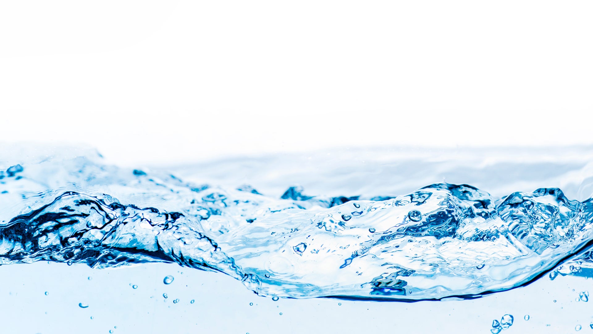 Clear Blue Water Splash with White Background