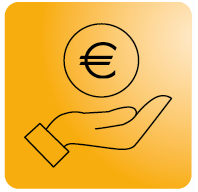 Hand Holding Euro Currency Symbol Icon