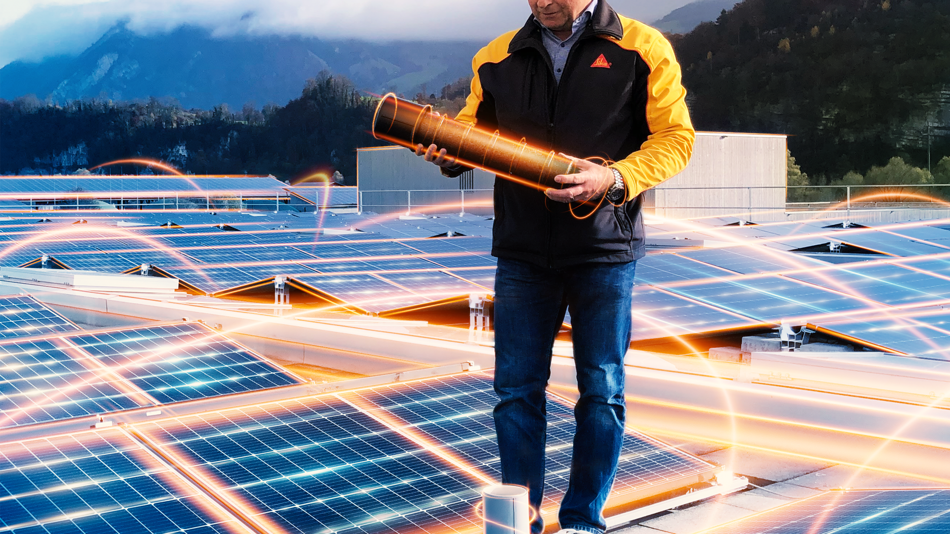 SikaVision digital products light streak on rooftop monitoring
