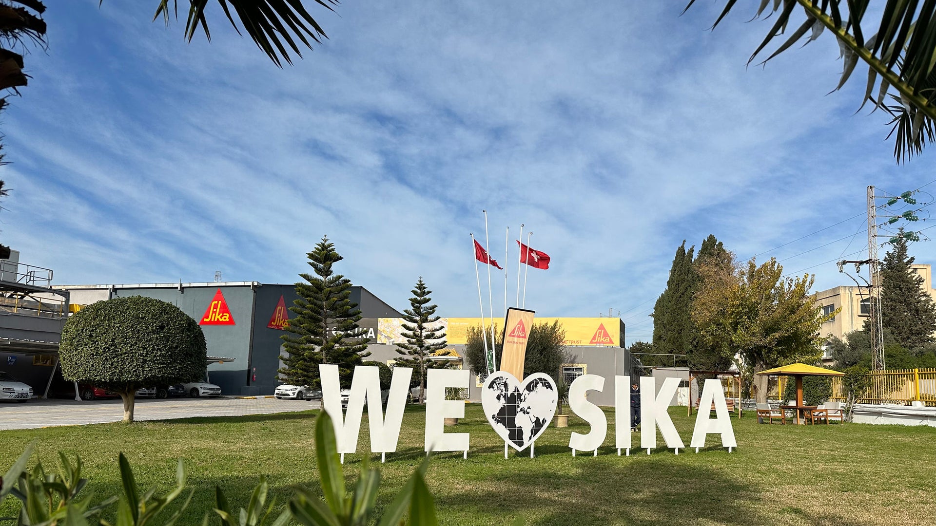 Sika facility with 'We Love Sika' sign