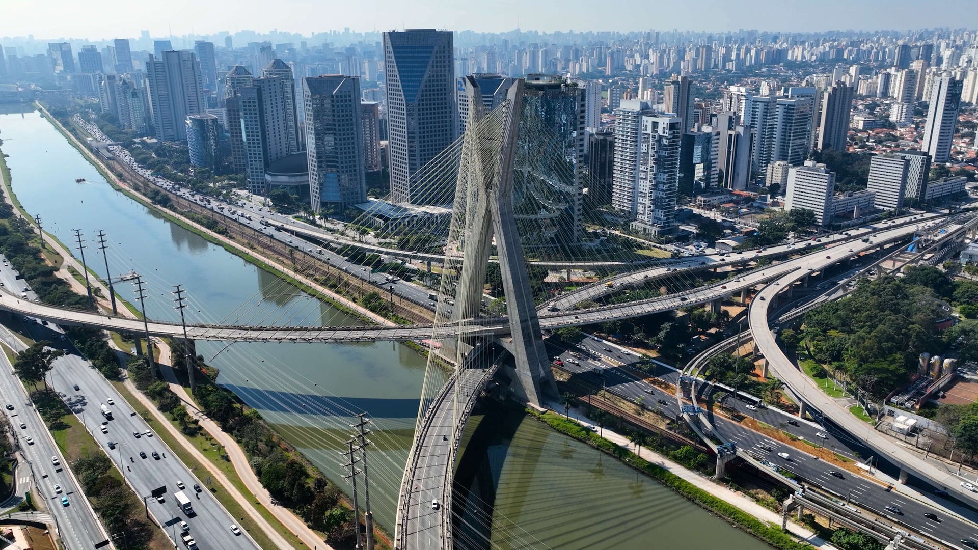 cityscape with bridges