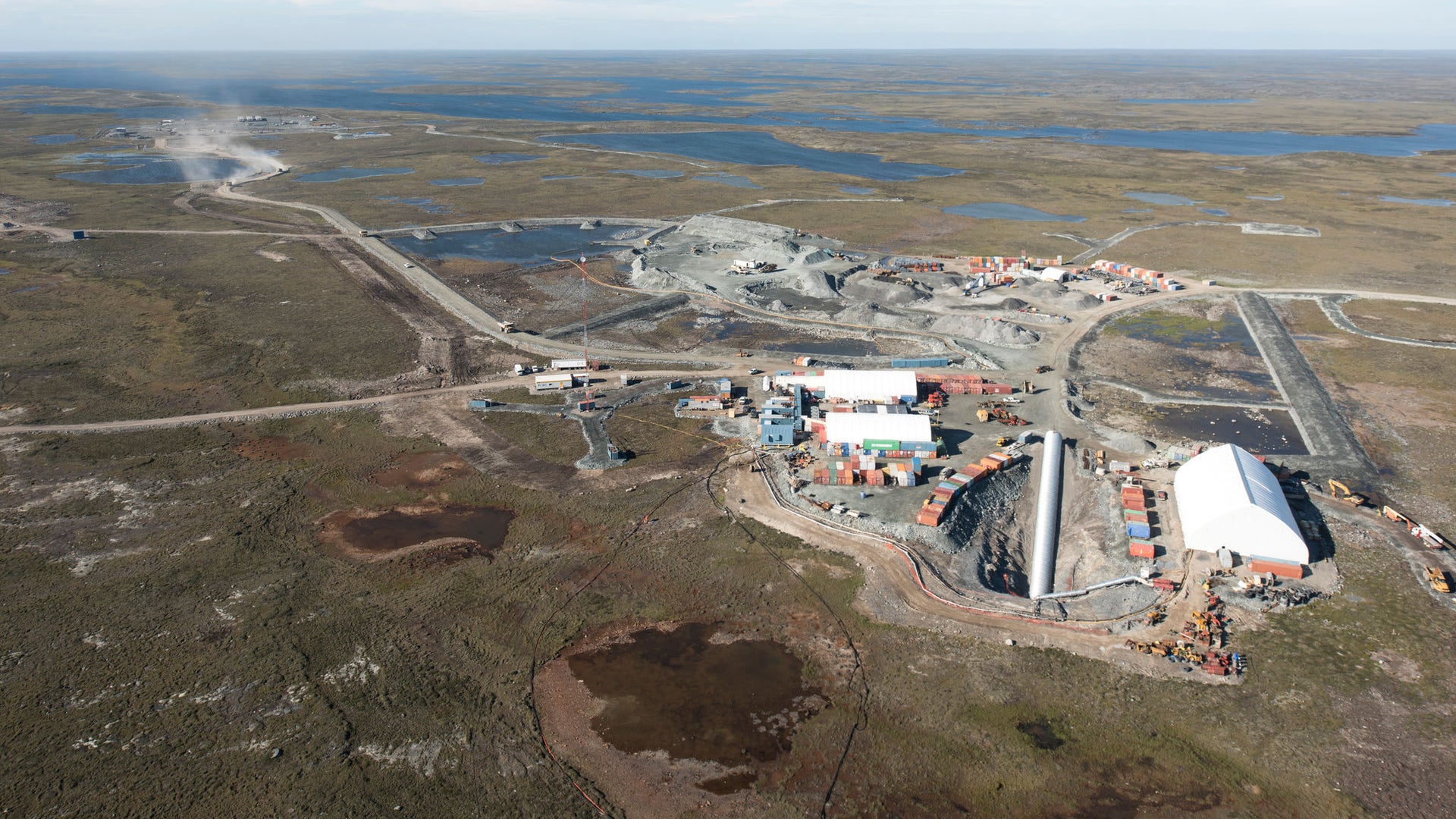 aerial shot of Meliadine Gold Mine