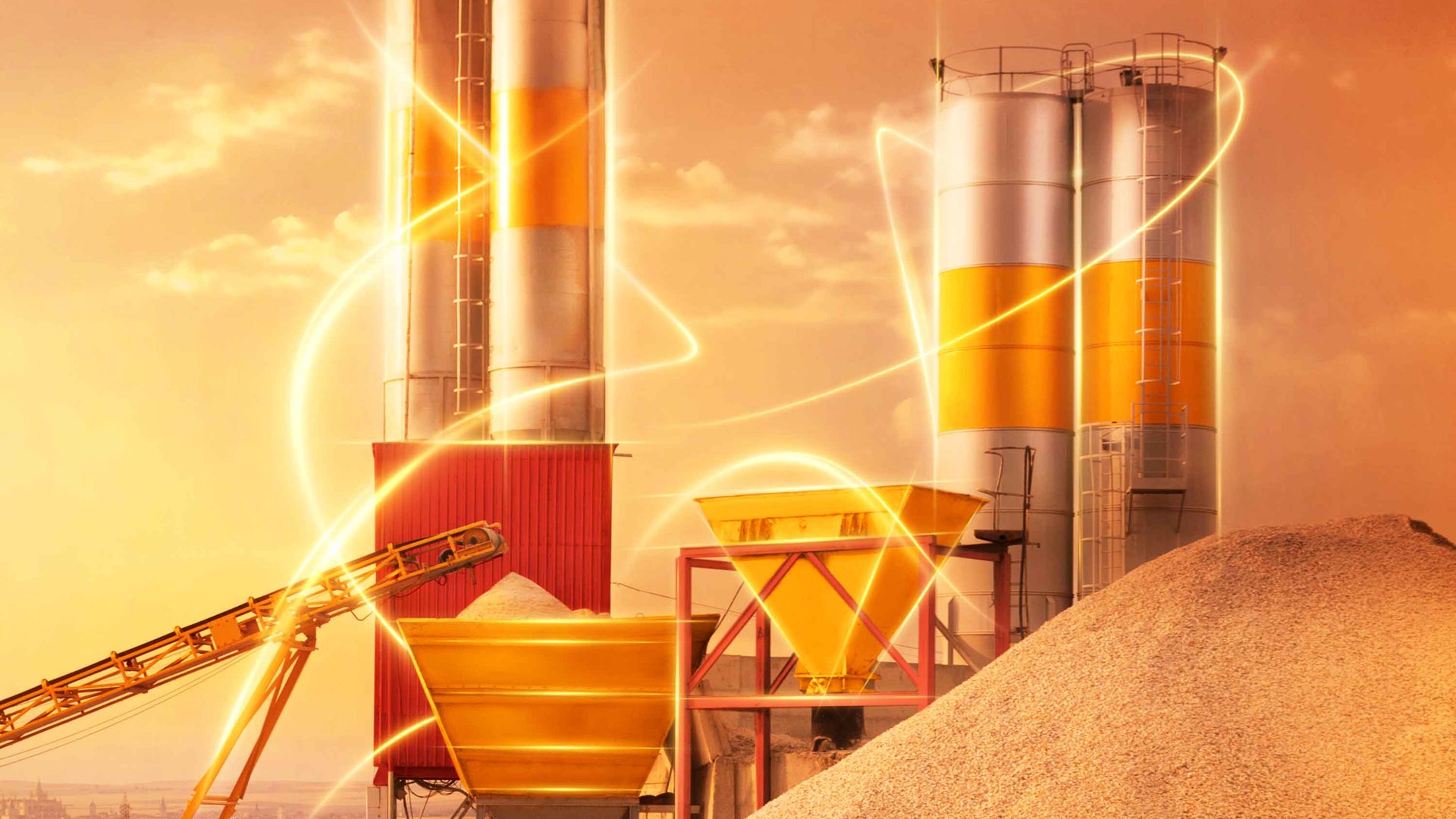 Illustration of Sand App digital streak at cement plant