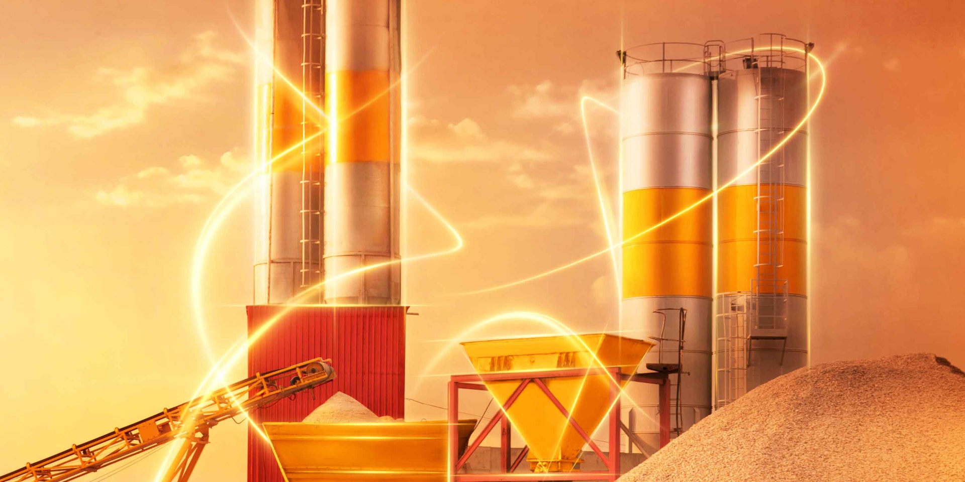 Illustration of Sand App digital streak at cement plant
