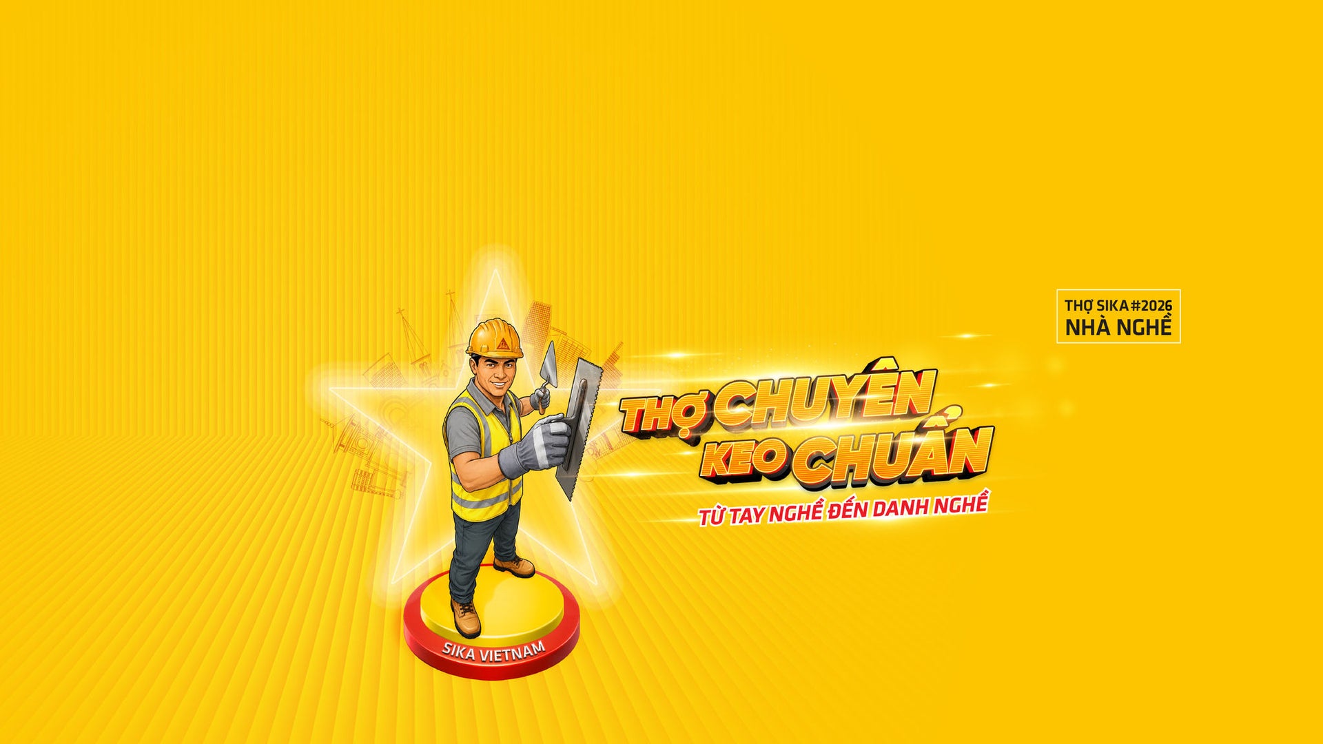 Vietnamese construction worker character illustration