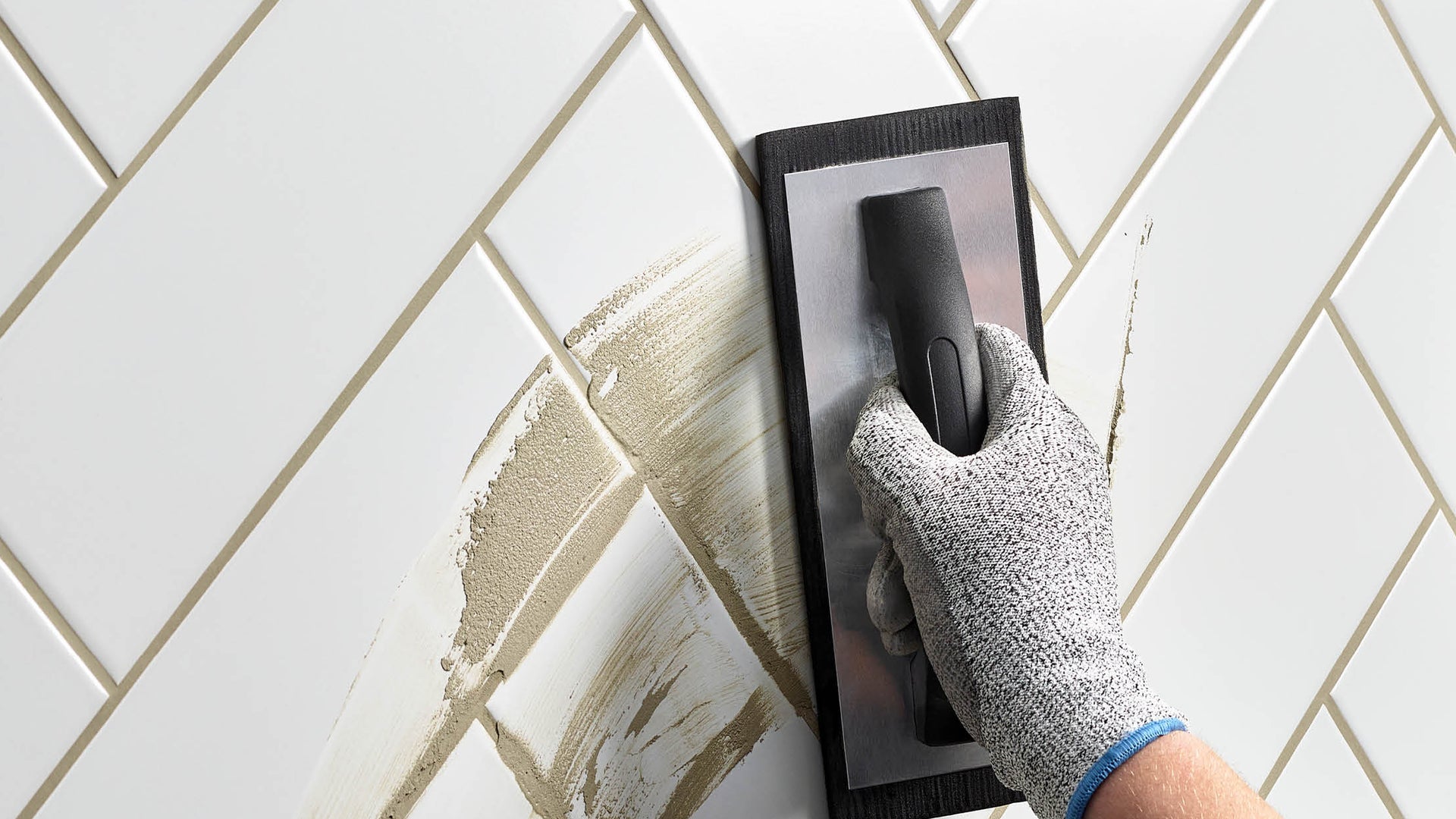 Grouting a Tiled Wall