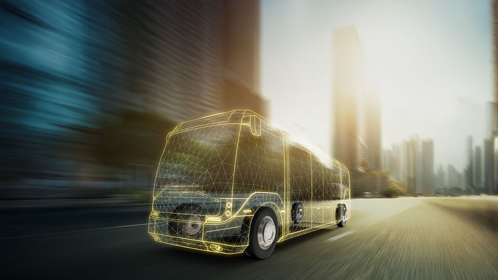 Bus moving forward