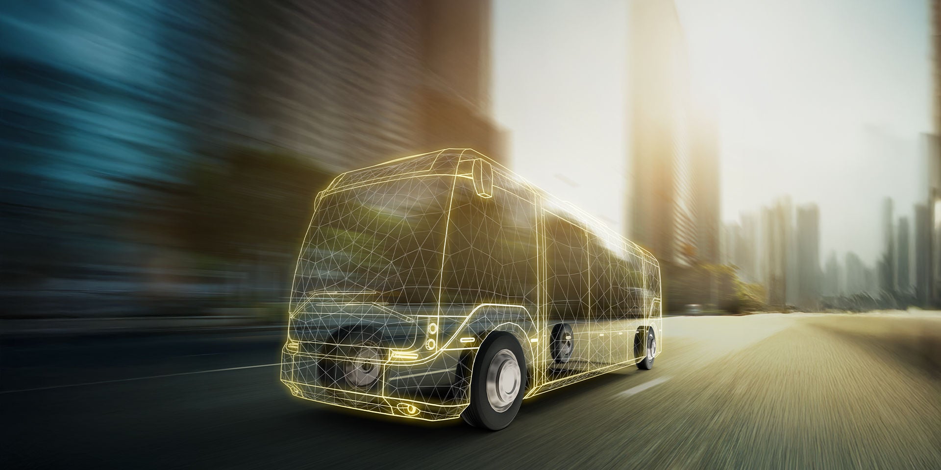 Bus moving forward
