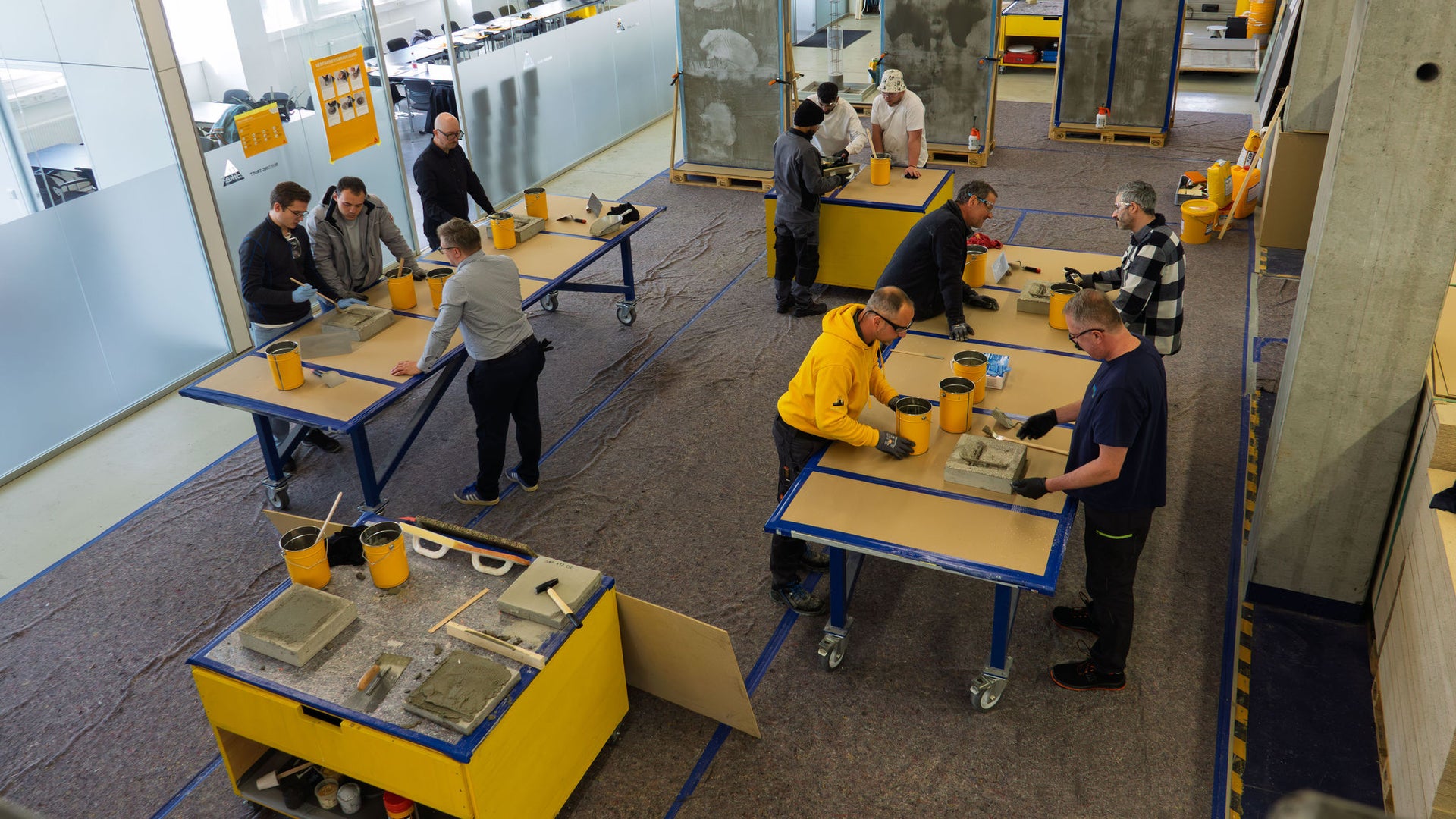 Group workshop in industrial training facility