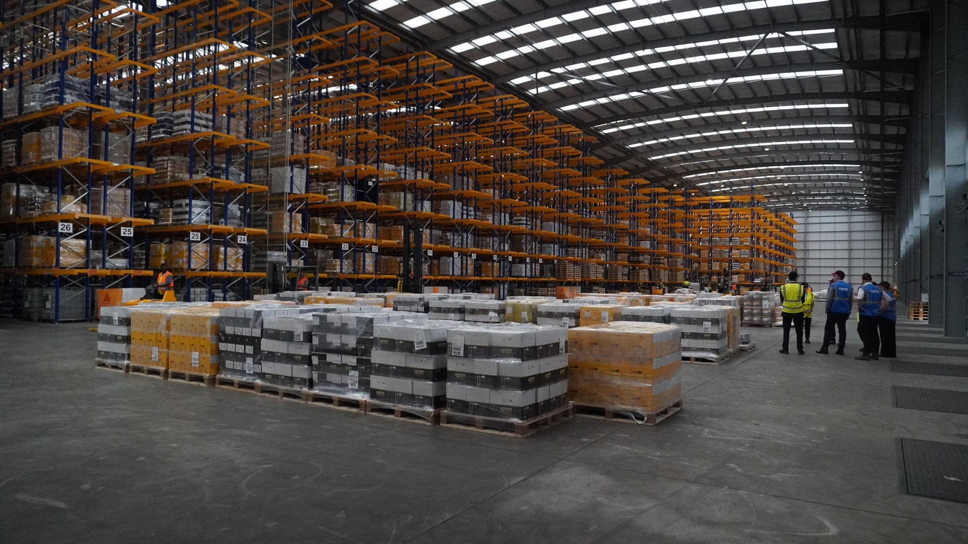 Inside a warehouse