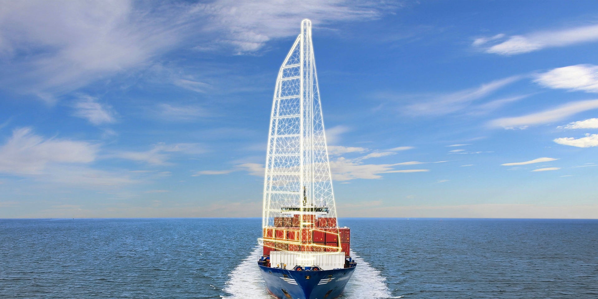 Cargo ship sailing under clear skies