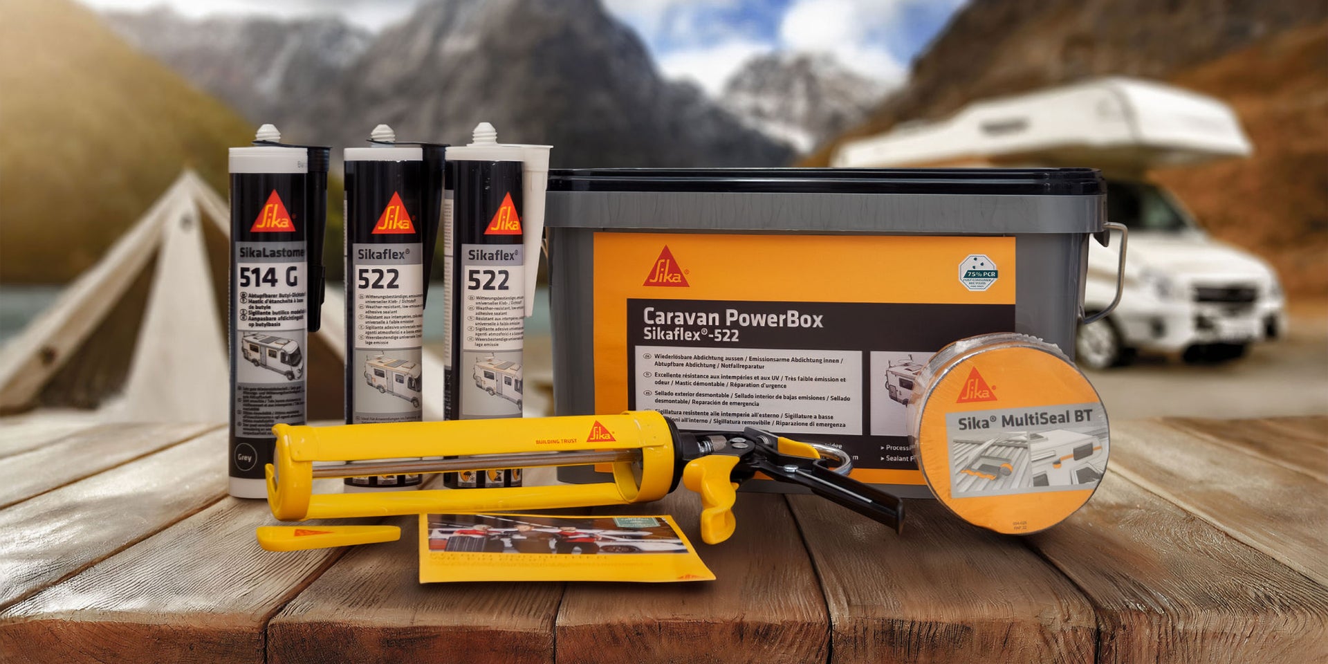 Sika Caravan PowerBox and Sealant Products Outdoors