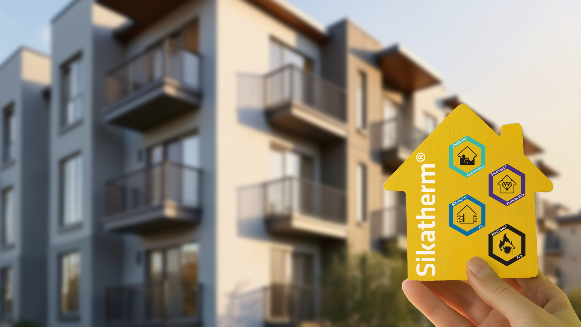 Insulation concept with modern apartment building
