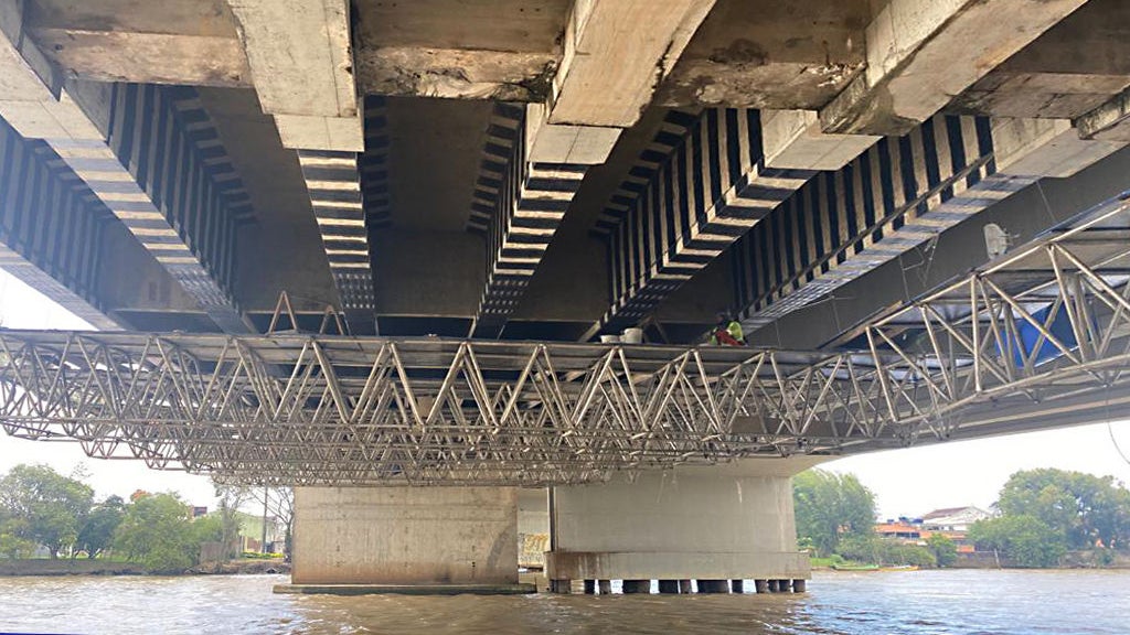 underneath the S/A bridge BR 1015C Highway Brazil