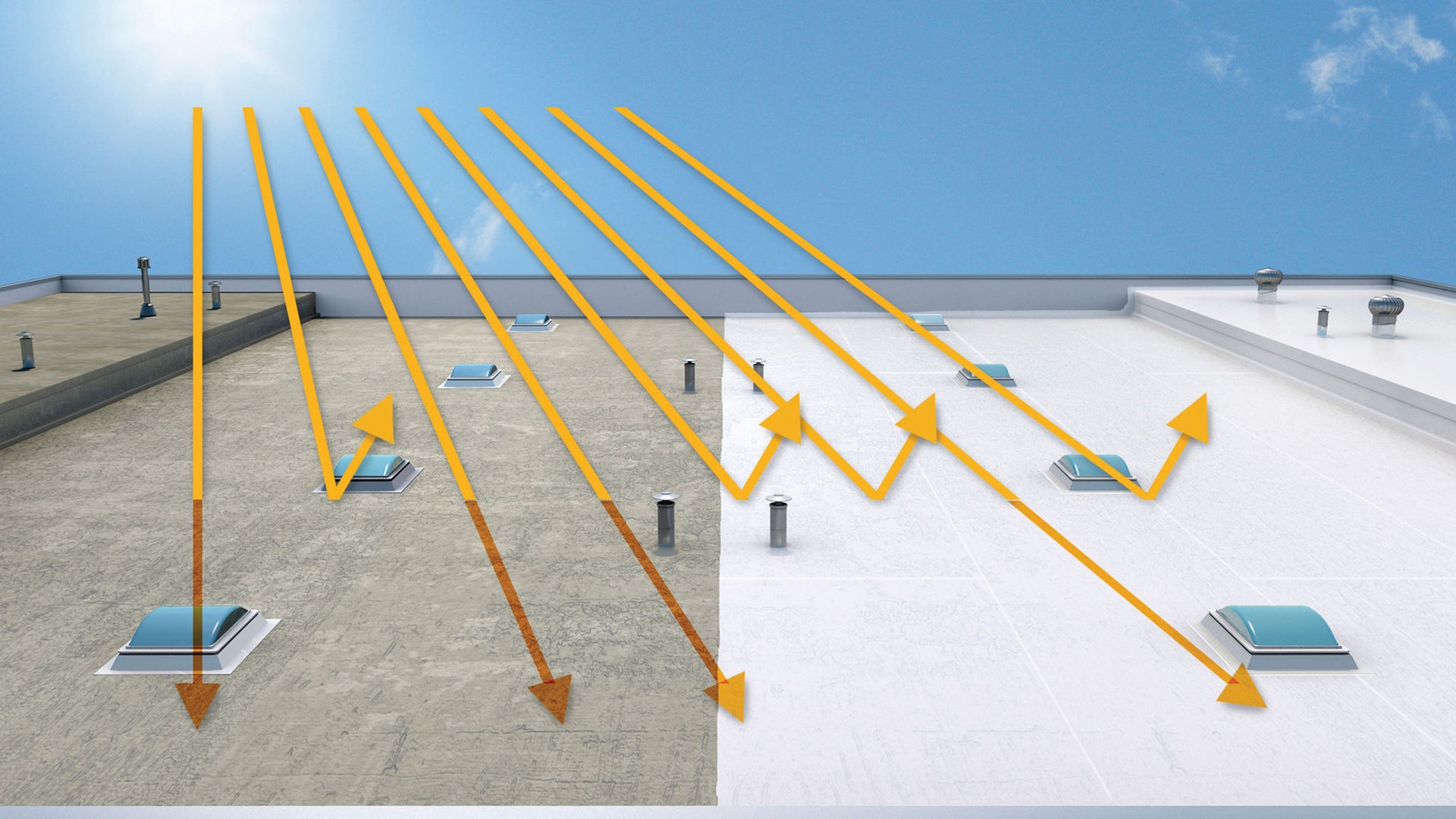 Confronto tra copertura standard e copertura Cool Roof