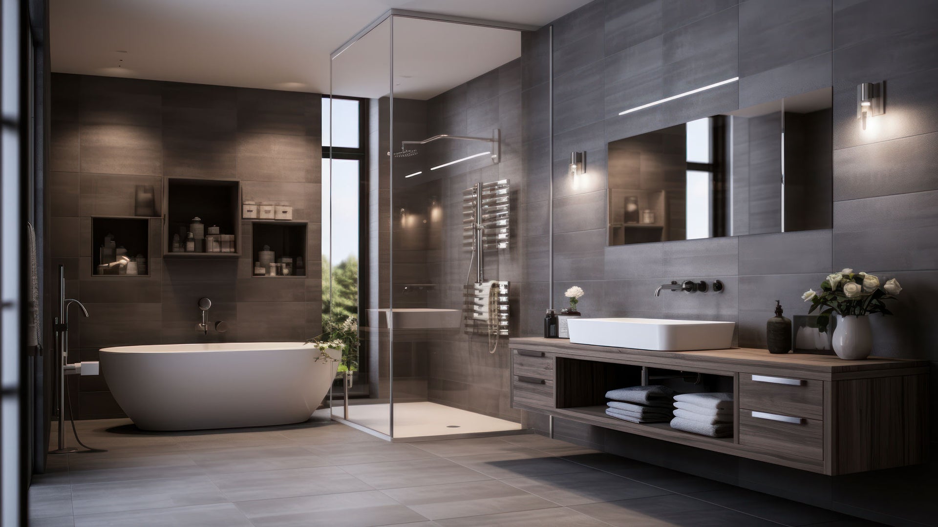 Interior of a modern hotel bathroom