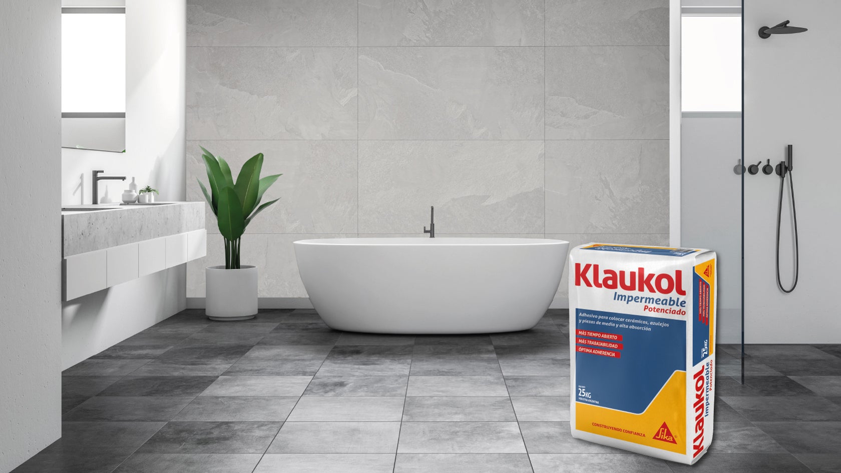 Klaukol Impermeable in modern bathroom setting