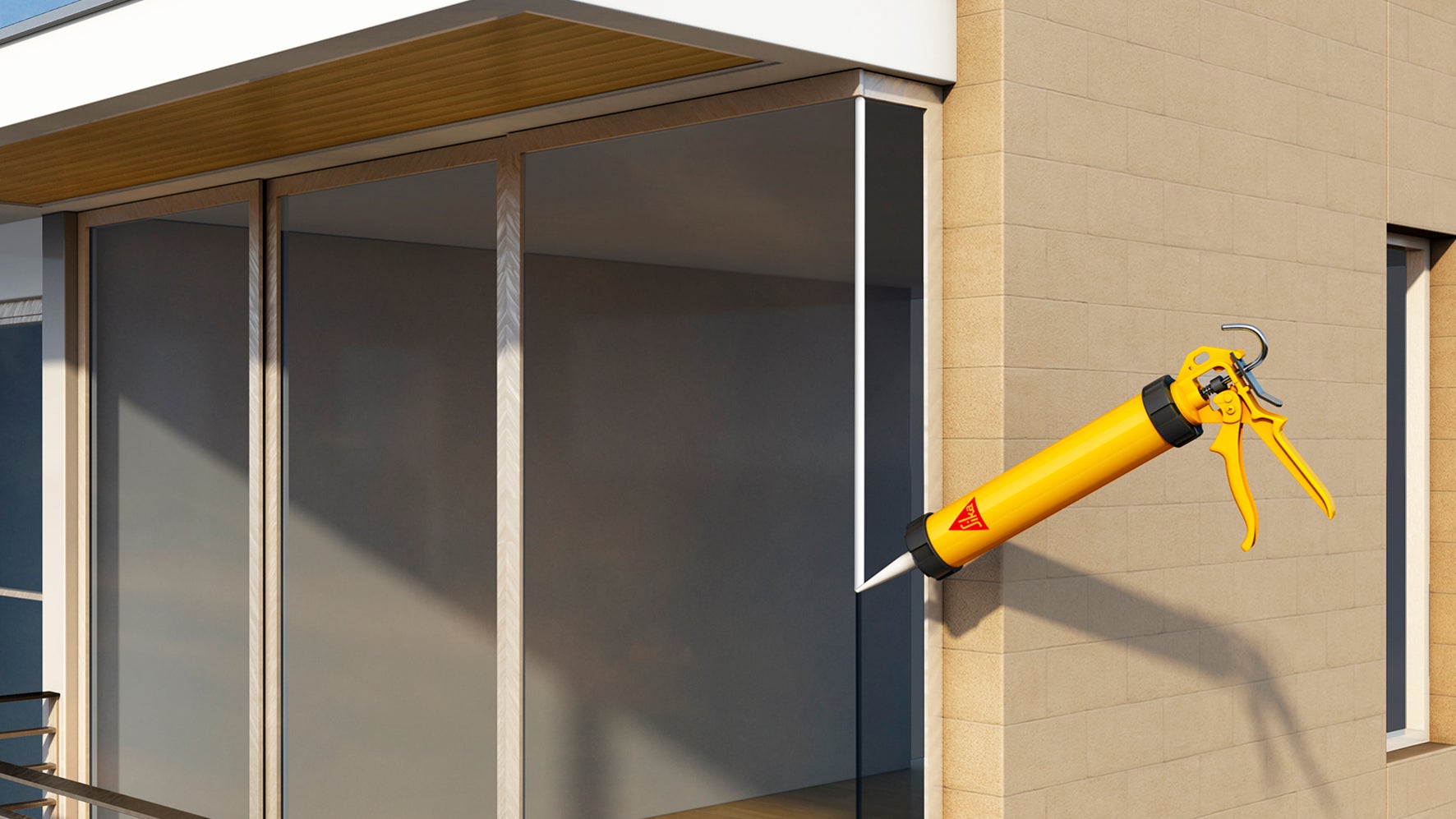 Window joints are made with a glue gun
