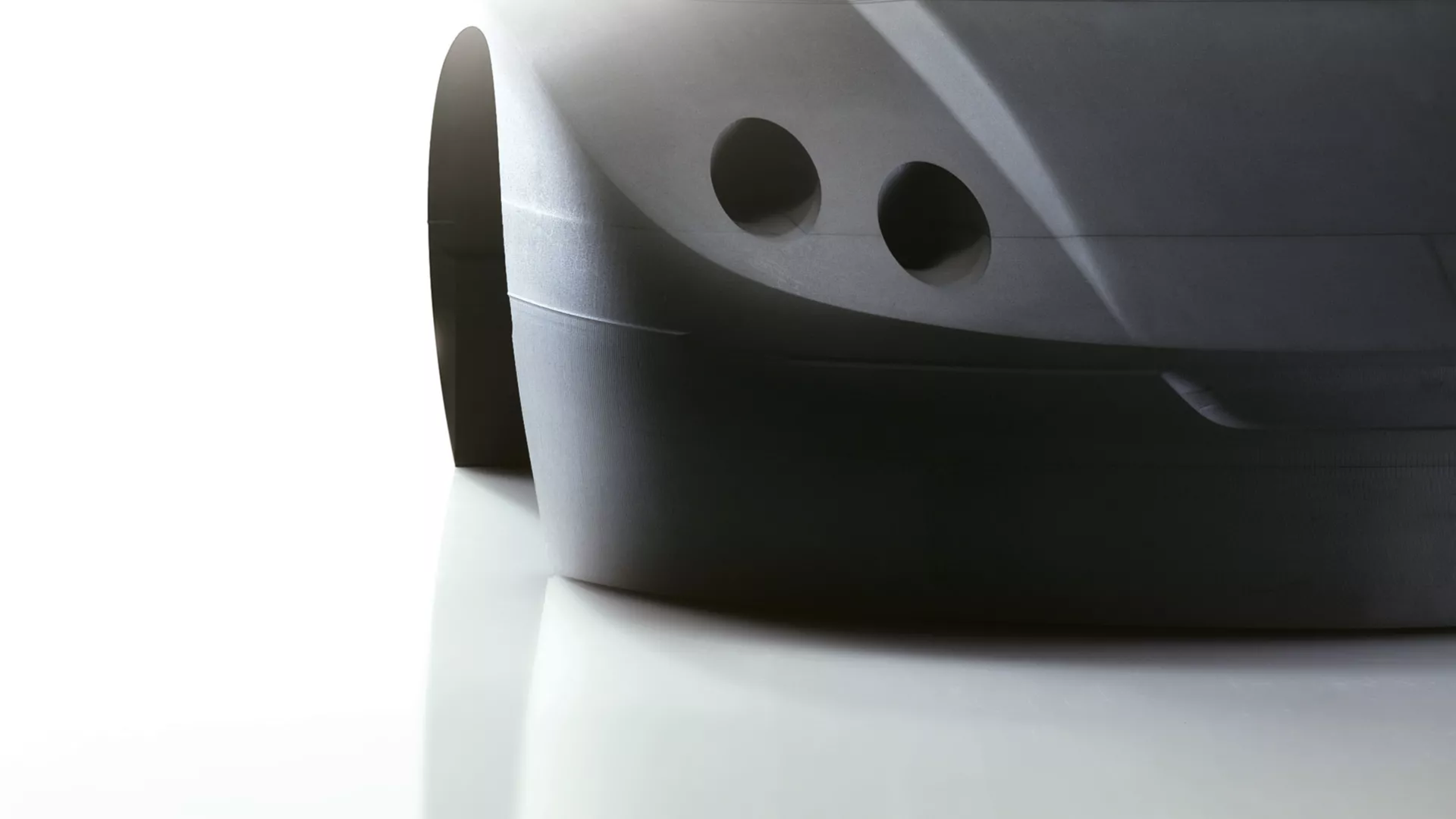 Close-up of sleek car front design