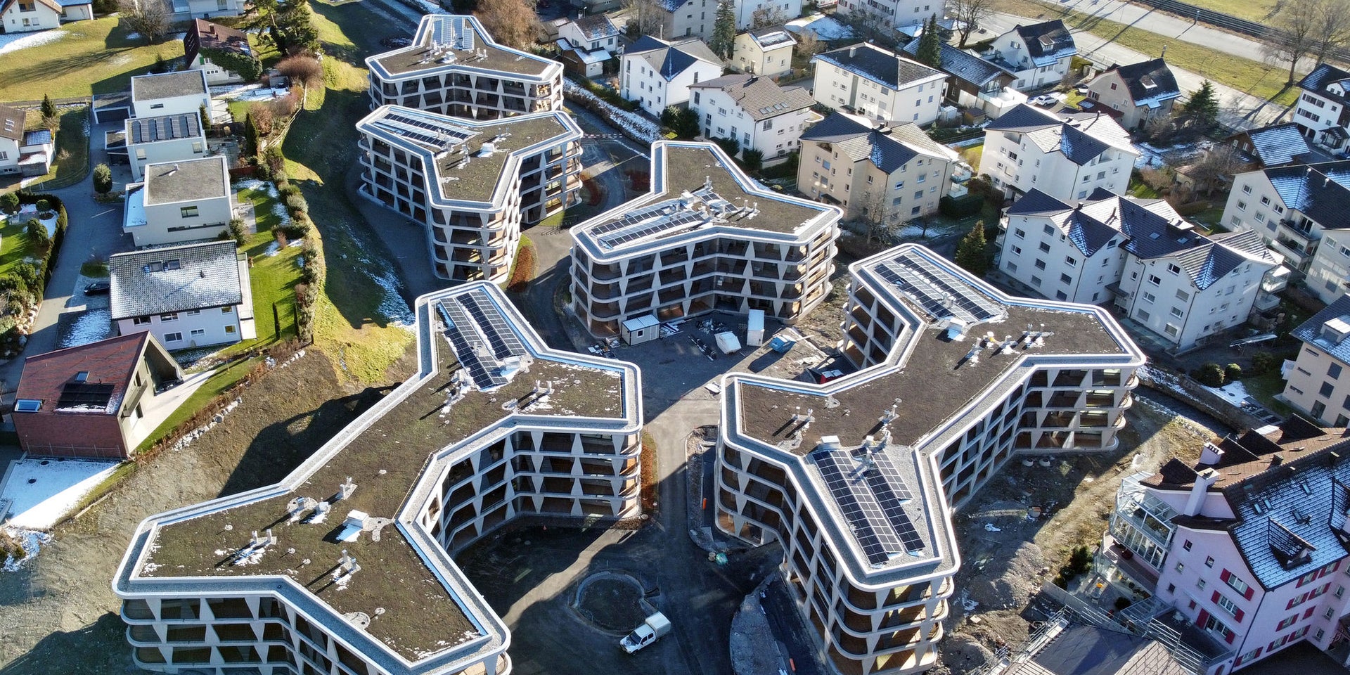 Luftaufnahme Wohnüberbauung Lindenpark