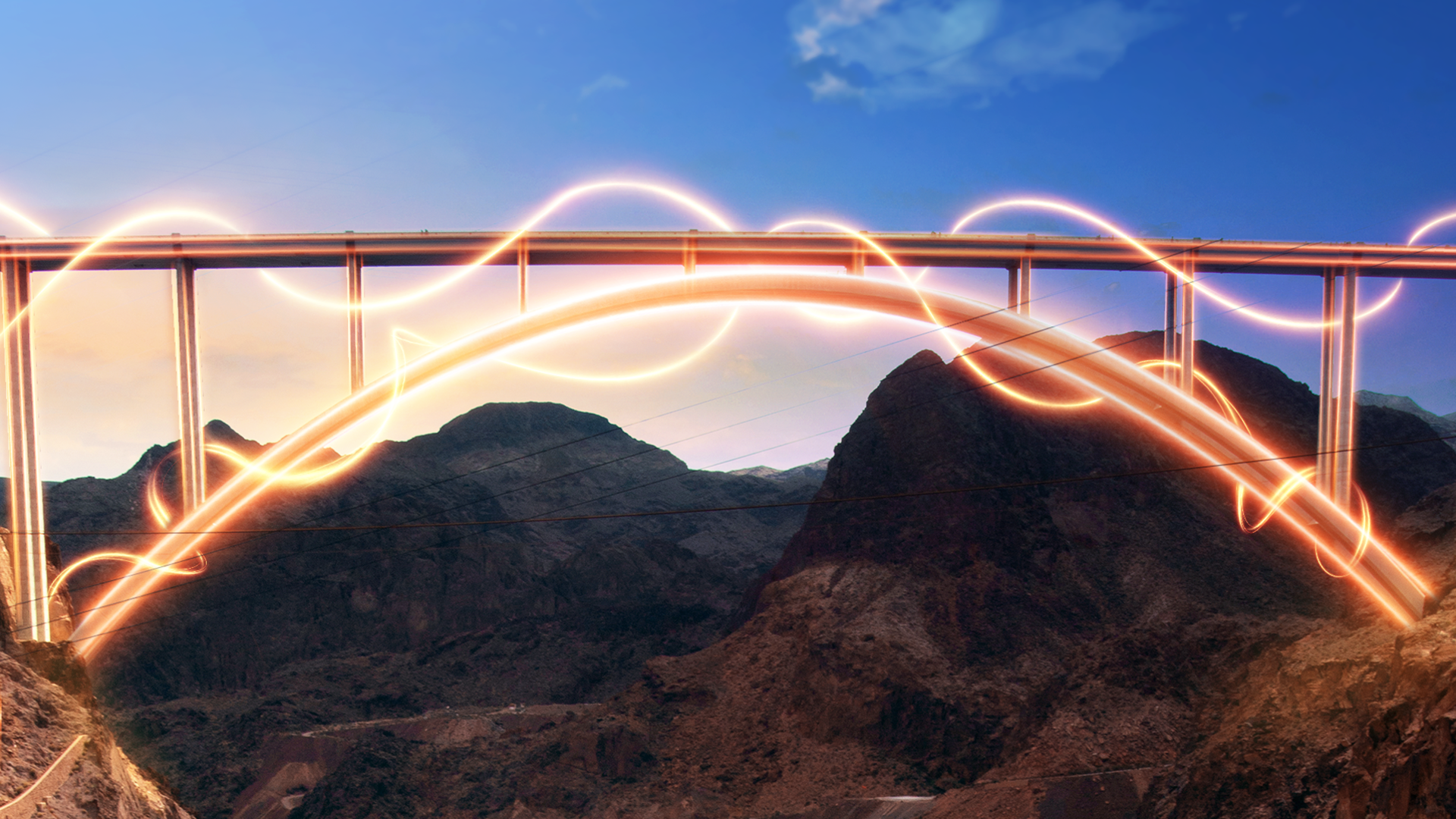 SikaVision digital products light streak on Hoover dam bridge corrosion monitoring