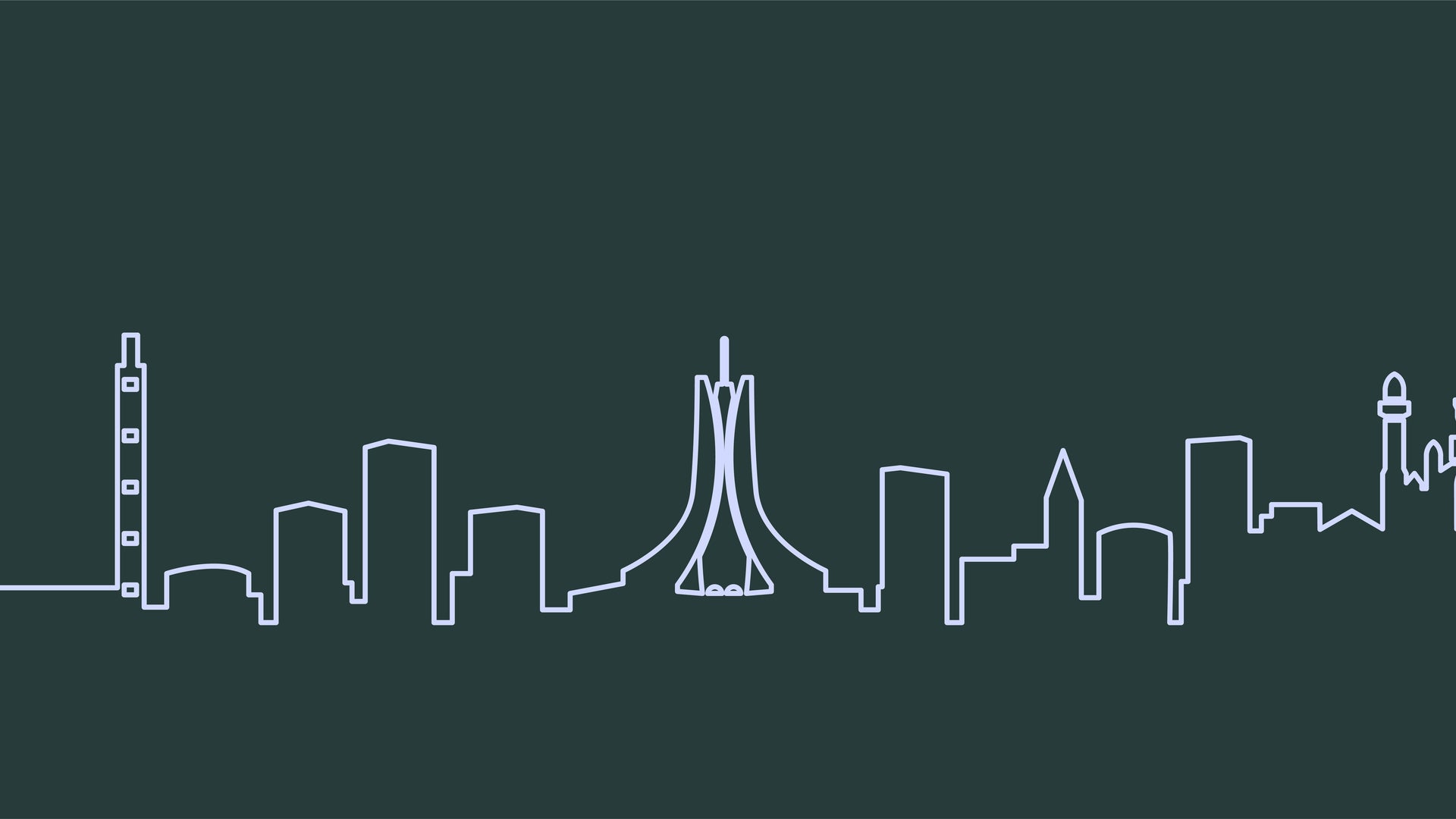 Minimalist city skyline illustration