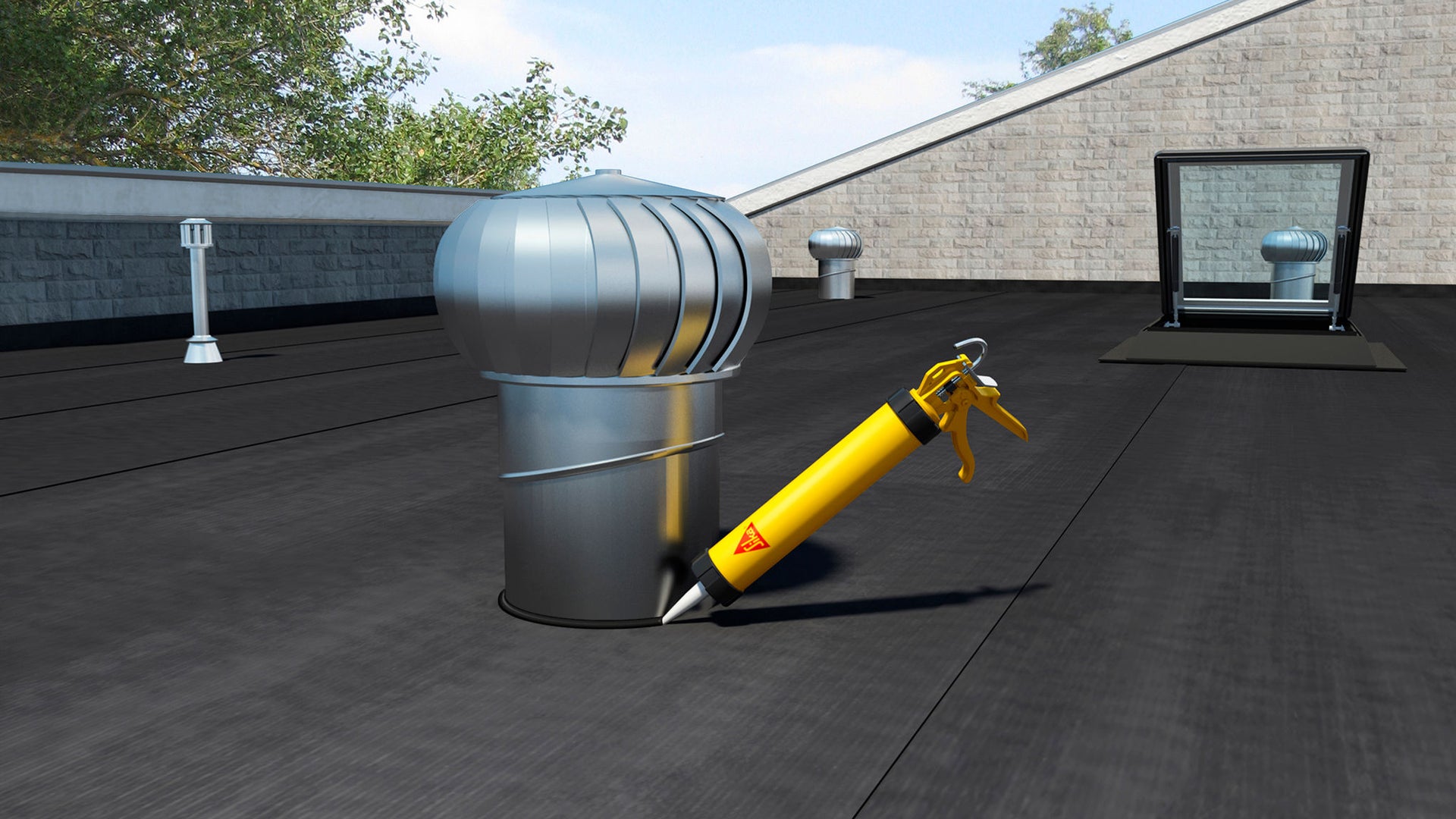 Illustraive drawing of sealing around roof area