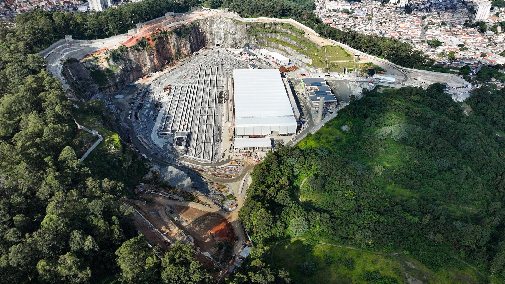 Aerial View of the Construction Site of São Paolo Metro